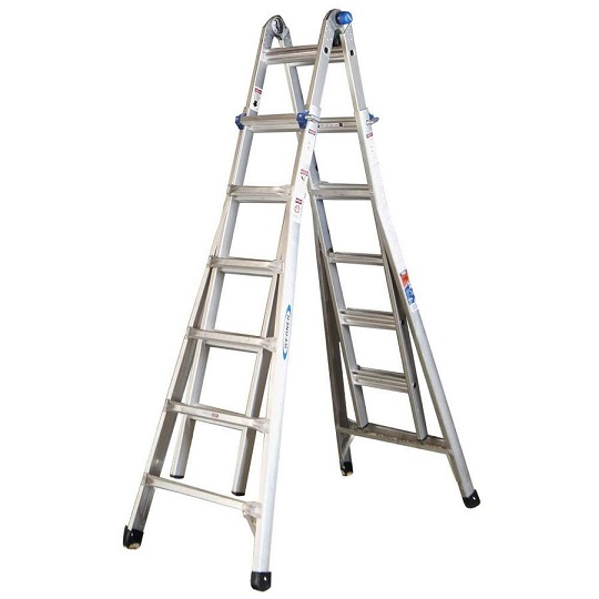 WERNER MT-22 ALUMINUM 22' REACH TELESCOPING MULI POSITION LADDER TYPE 1A FLARED BASE 300LB. DUTY RATING
