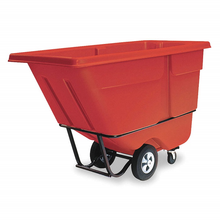 Rubbermaid Trash Cart Standard-Duty Tilt Truck 1 Cubic Yard 72 1/4 L x 33  1/2 W x 43 3/4 D Black