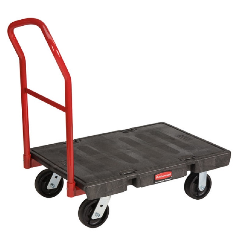 Rubbermaid 1997208 Black Adaptable Heavy-Duty Medium Two Shelf Utility Cart  - 51 1/2 x 25 3/16 x 36