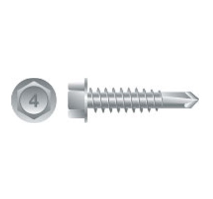 4 Length 4 Length Hex Drive Pack of 500 #10-16 Thread Size Steel Self-Drilling Screw #3 Drill Point Hex Washer Head Small Parts 1064KW Zinc Plated Finish Pack of 500