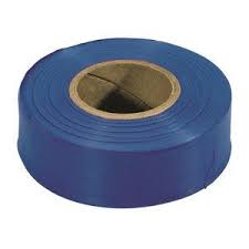 IRWIN Strait-Line Flagging Tape, 300-Foot Blue PVC Tape For Construction & Landscaping