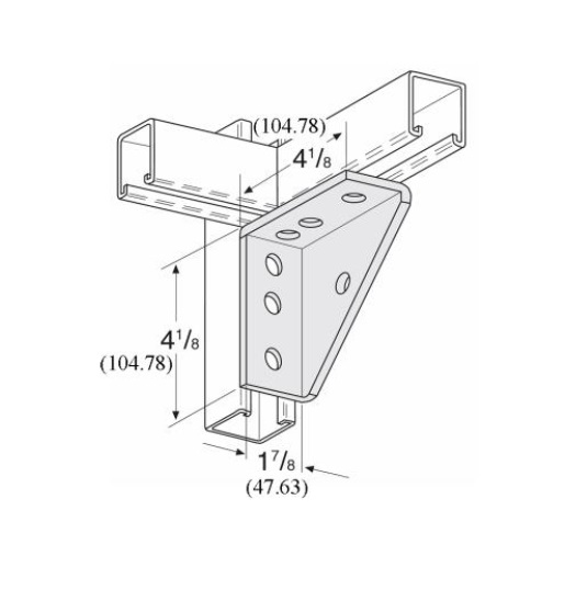 2 7-Hole 90° Universal Corner Angle Shelf Bracket Zinc Plated Unistrut  P2484 