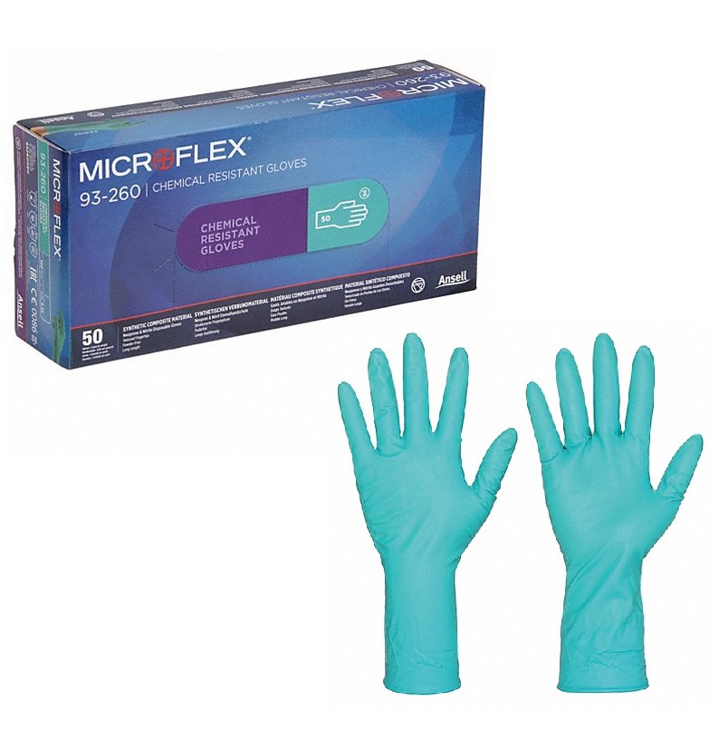 ANSELL 93-260-2X CHEMICAL RESISTANT GLOVES 7.8 MIL GREEN NITRILE ...