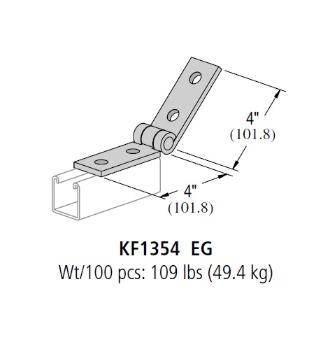 KOREFIT KF1354-EG SILVER EG 4-HOLE ADJUSTABLE STRUT PERMANENT HINGE ...