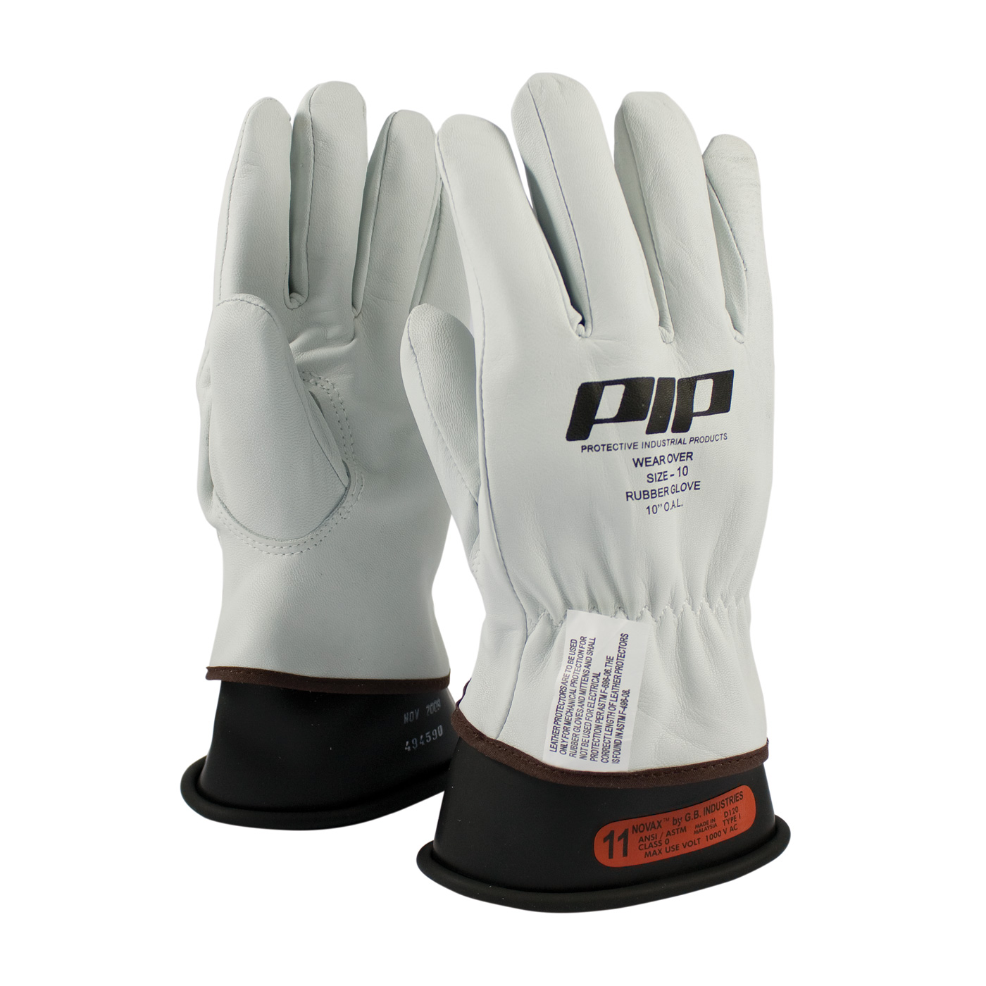 PIP 148-1000/9 LEATHER NOVAX GLOVE PROTECTOR SIZE 9 FOR CLASS 00-0 HV ...